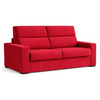 Dmora Sof&aacute; Cama 2 Plazas Ecate, Desenfundable, Con Almacenaje Hecho En Italia, Apertura Abatible, 200x95 Cm Rojo
