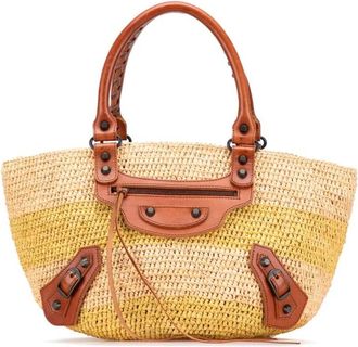Balenciaga Pre-owned Tote Bags, female, Brown, Size: ONE SIZE Pre-owned Woven Tote Bag