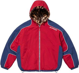 SUPREME Faux Fur Reversible Hooded Track Jacket Red SS25J67-RED