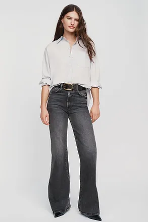 Anthropologie MOTHER The Hustler Roller Sneak High-Rise Wide-Leg Jeans