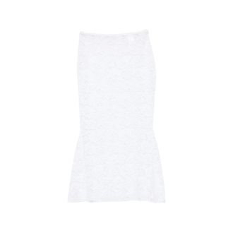 Os&eacute;ree Midi Skirts, female, White, Size: M Bfsf268 Full Lace Skirt