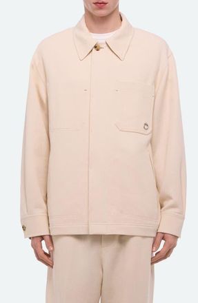 Helmut Lang Sailor Cotton Button-Up Overshirt in Muslin at Nordstrom, Size X-Large