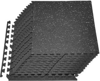OEM Esterilla Puzzle 24 Piezas De 610 X 610 X 10 Mm, Suelo Gimnasio De Goma Eva Alta Densidad, Colchoneta De Ejercicios Con Puntos Grises Antigolpe Antiru