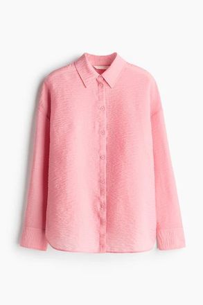H&M Oversized Shirt in Pink at Nordstrom, Size X-Small