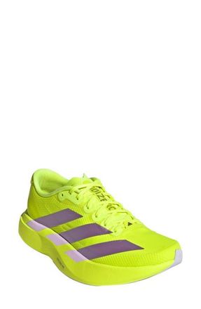 adidas Adizero Evo SL Running Shoe in Solar Yellow/Plum/Plum at Nordstrom, Size 6.5