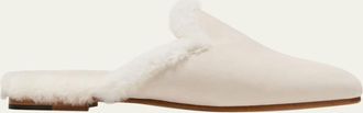 Manolo Blahnik Mariamu Suede Shearling Slipper Mules