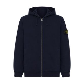 Stone Island Hoodie Sweater - Heren - Vesten met rits - Blauw - 3XL - Katoen - Hoodies & sweatvesten