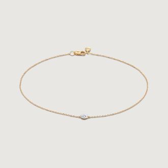 Monica Vinader Gold Diamond Marquise Chain Bracelet Diamond