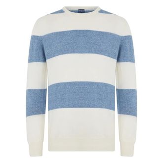Fedeli Cashmere Knitwear, male, Multicolor, Size: 2XL Striped Sweater
