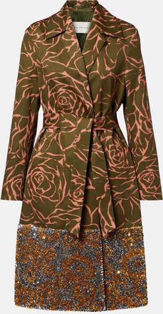 Dries Van Noten Cappotto a portafoglio in cotone con paillettes