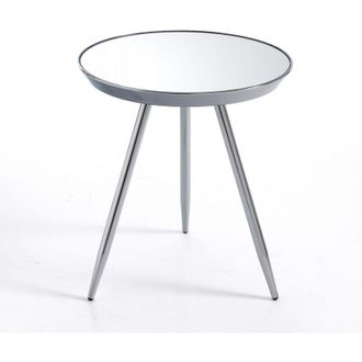 Oresteluchetta Tavolino comodino design metallo cromato vetro specchio Irvine Chrome