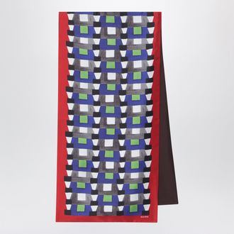Miu Miu Silk twill scarf with a geometric print