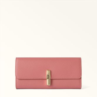 Furla Iride Continental Wallet Xl Rosewood Pink Textured Leather Woman