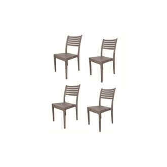 Far kit 4 sedie polipropilene bar ristorante sedia interno esterno giardino tortora ol