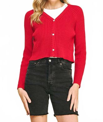 Pinch Design Starla Cardigan Sweater In Soft Cool Red