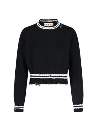 Marni Crop Knit Top - Black
