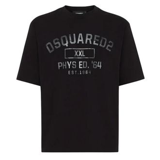 Dsquared2 DSquared2 Heren Phys Ed Militair Logo T-Shirt (Zwart)
