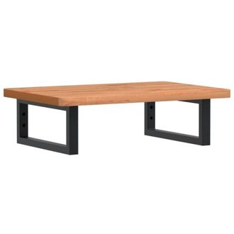 vidaXL Vidaxl - Estante De Lavabo De Pared De Acero Y Madera Maciza De Haya