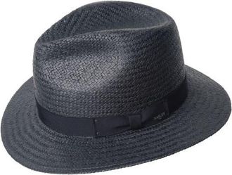 Bailey Curtis Straw Fedora in Navy at Nordstrom, Size Xx-Large