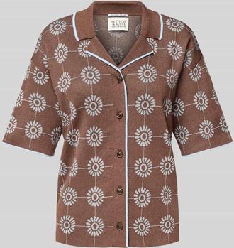 Scotch & Soda Regular Fit Strickbluse mit 1/2-Arm in Mittelbraun, Gr&ouml;&szlig;e XS