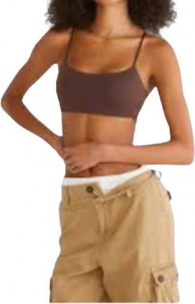 Bandier Bonded Low Impact Bra In Peppercorn