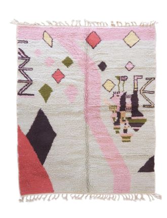 AFK Living Alfombra bereber marroqu&iacute; de pura lana verde 184 x 232 cm