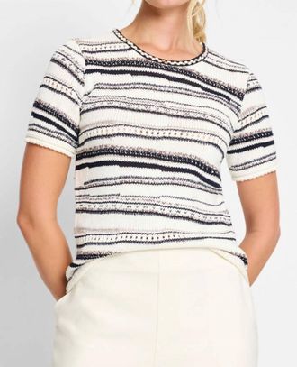 Nic+Zoe Shoreline Mixed Knit Tee In White