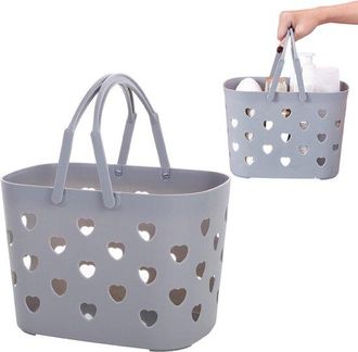 OEM Cestas Para La Ducha, Estante Para Ducha, Cesta Para Ducha, Colgable, Pl&aacute;stico, Para Champ&uacute;/gel De Ducha, Port&aacute;til, Forma De Coraz&oacute;n, Gris