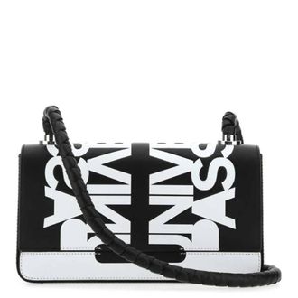 Burberry Slogan Print Leather Crossbody Bag