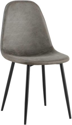 Clp Clp - Silla De Comedor Napier Gris Oscuro Simil Cuero Vintage