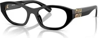 Miu Miu 53mm Irregular optical glasses in Black at Nordstrom