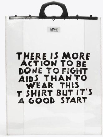 Maison Margiela MM6 OTB See-Through Shopping Bag with Contrasting Print size Unica