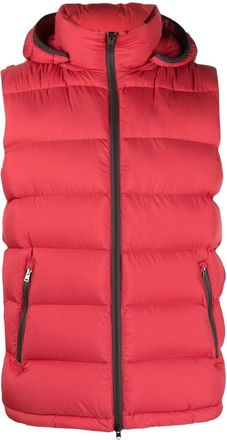 Herno logo-plaque padded gilet - unisex - Polyamide/Down/Polyamide/Polyester - 50 - Red