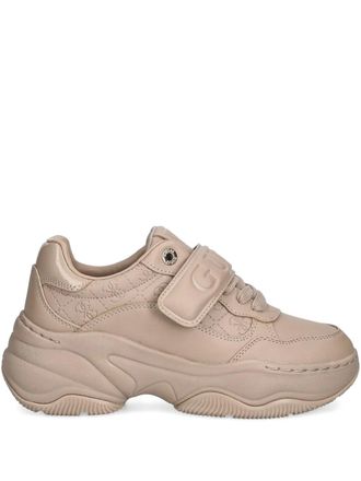 Guess Co Helinn embossed strap sneakers - women - Polyurethane/Polyester/Rubber - 40 - Neutrals