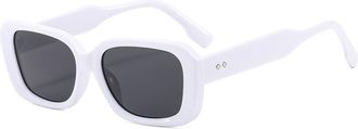 Generic Small Frame Square Men Sunglasses Vacation Driving Women Outdoor Sun Glasses(White)