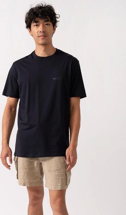 A|X Armani Exchange Mens Armani Exchange Mens T-Shirt with Small Milano/New York Logo - Deep Navy UB101 - Black - Size: 42