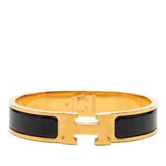 Herm&egrave;s Pre-owned Hermes Narrow Enamel Clic H Bracelet PM Ladies ACU3A97RSRQ0W4B2