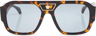 Versace Signature Navigator Zonnebril - Heren - Zonnebrillen - Bruin - 56 MM - Accessoires