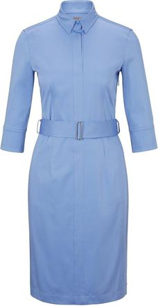 HUGO BOSS Womens Daliri1 Knee Length Shirt Dress in Open Blue - Size 6 UK