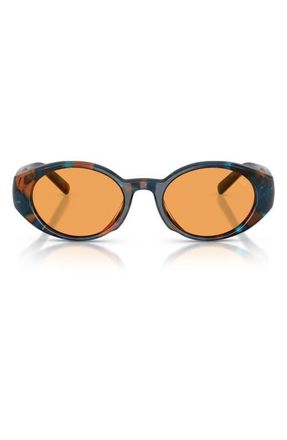 Diesel 52mm Oval Sunglasses in Blue Havana /Orange at Nordstrom