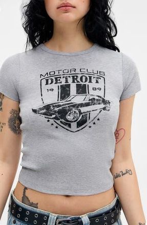 BDG Detroit Cotton Baby Tee in Grey at Nordstrom Rack, Size Medium
