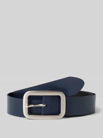 s.Oliver Red Label Ledergürtel mit rechteckiger Dornschließe und Logo-Details in Marine, Größe 80