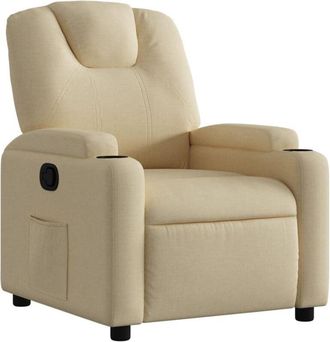 vidaXL vidaXL Poltrona reclinabile in tessuto color crema