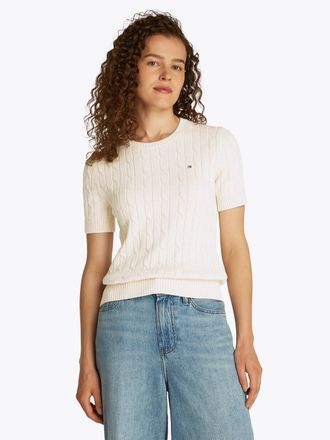 Tommy Hilfiger 1985 CO MINI CABLE C-NK SS SWT in tollem Strickmuster