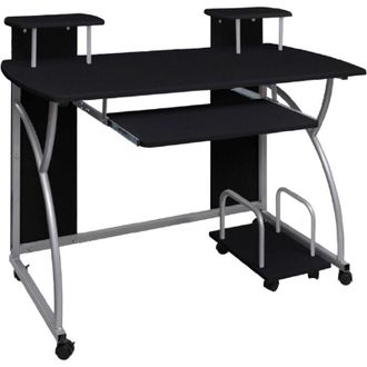 vidaXL Vidaxl - Computer Desk Black 110x52x88.5 cm Engineered Wood