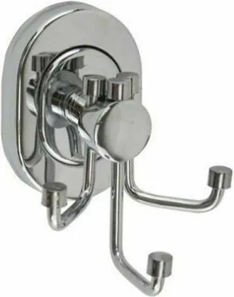 Trade Shop Trade Shop - Supporto Appendino Triplo 3 Ganci Asciugamano Accappatoio Acciaio Parete Bagno