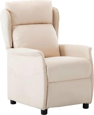 vidaXL Sill&oacute;n Reclinable Crema 67.5 X 93.5 X 101.5 Cm Tela Vidaxl