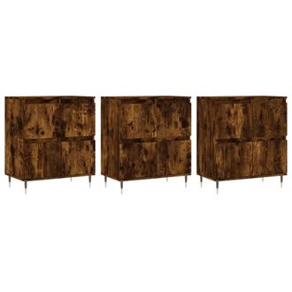 Berkfield Home Sideboards 3 pcs Smoked Oak Engineered Wood in Brown