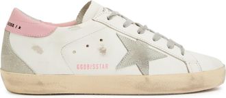 Golden Goose Super-star Distressed Leather Sneakers - White And Pink - 36 (IT36 / UK3)