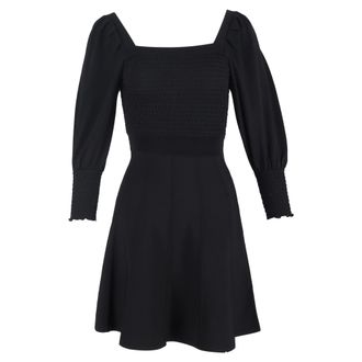 Sandro Sandro Ornela mini-jurk met smockwerk in zwarte viscose